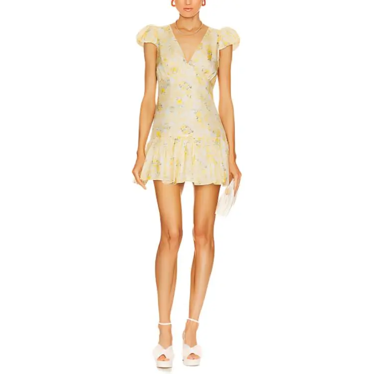 LOVESHACKFANCY Short-Sleeved Dresses Women's Yellow-1