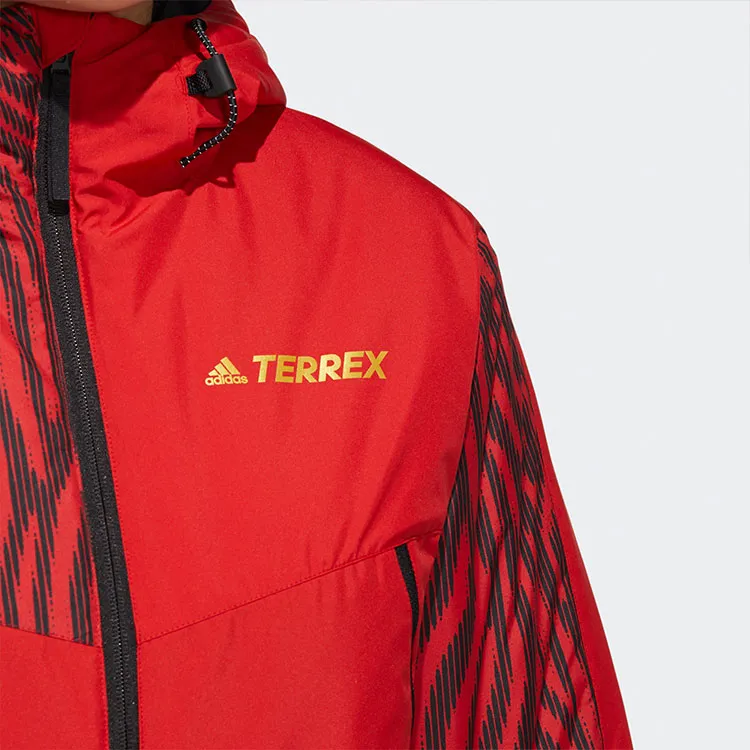 Adidas Puffer Jacket Women's Red-5