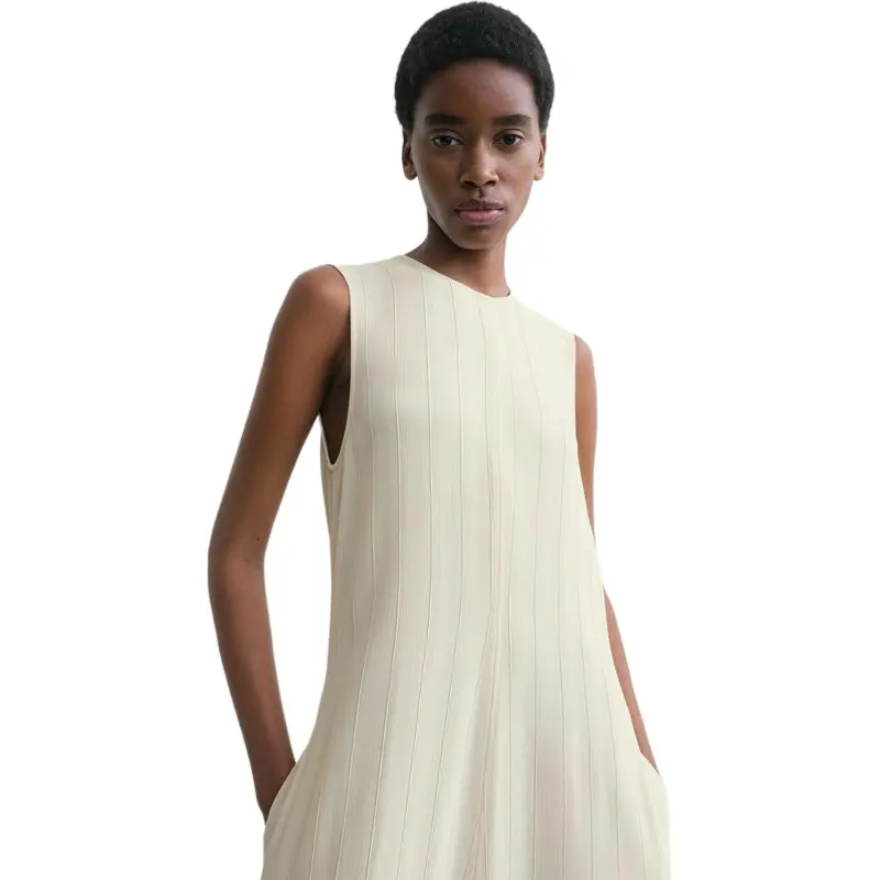 TOTEME SS25 Sleeveless Dress Women's Beige Yellow-4