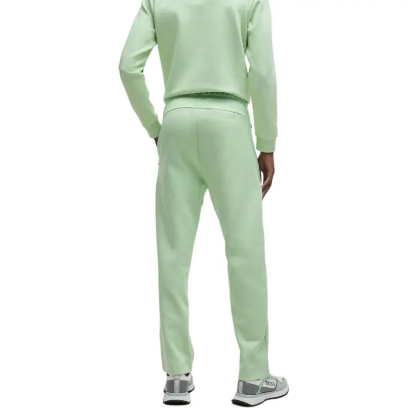 HUGO BOSS Open Hem Tracksuit Bottoms With 3d Moulded Logo Casual Pants Men's Light Green-2