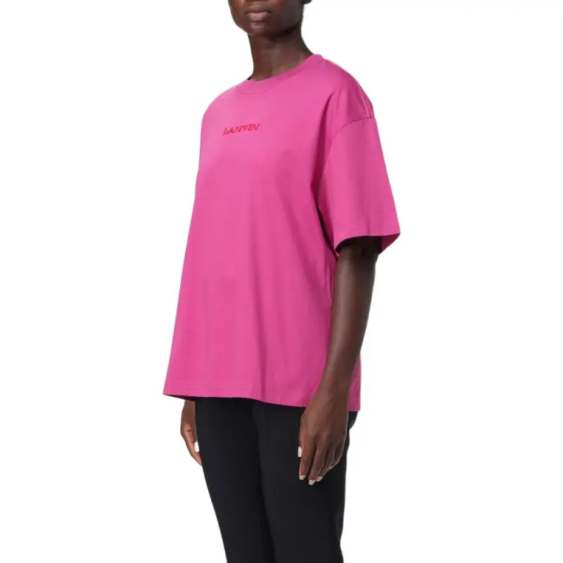 Lanvin Logo Embroidered Crewneck T Shirt-4
