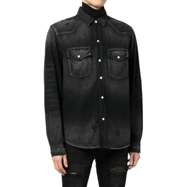 AMIRI Camo Applique Denim Shirt-4
