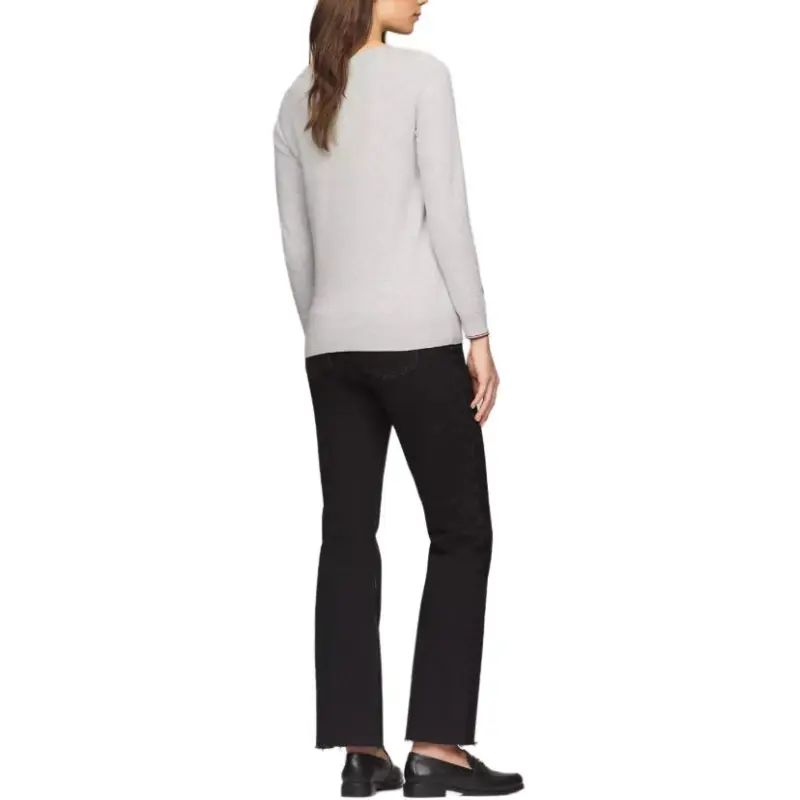 Tommy Hilfiger Solid Boatneck Sweater Sweaters Light Grey Heather Sweater Women's Gray-2