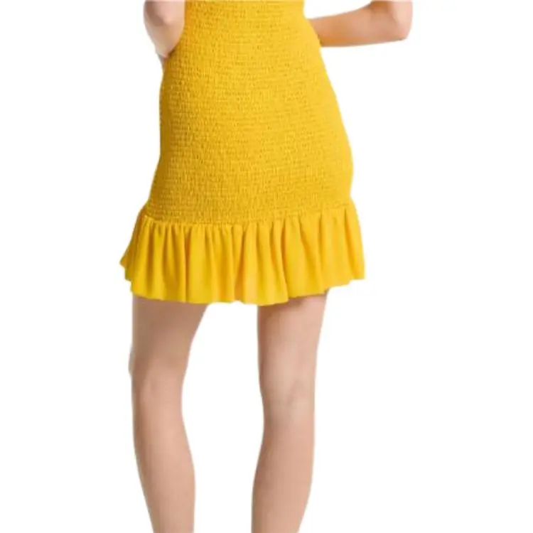 MICHAEL KORS MMK SS24 Short Sleeved Dress Women's Yellow-3
