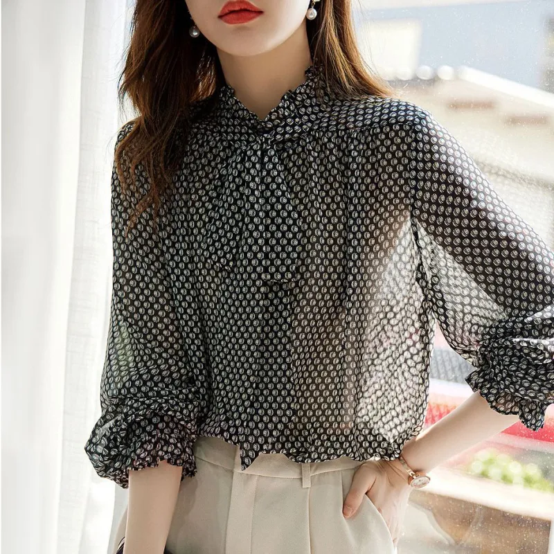 Dme Chiffon Shirts Women's Print-1