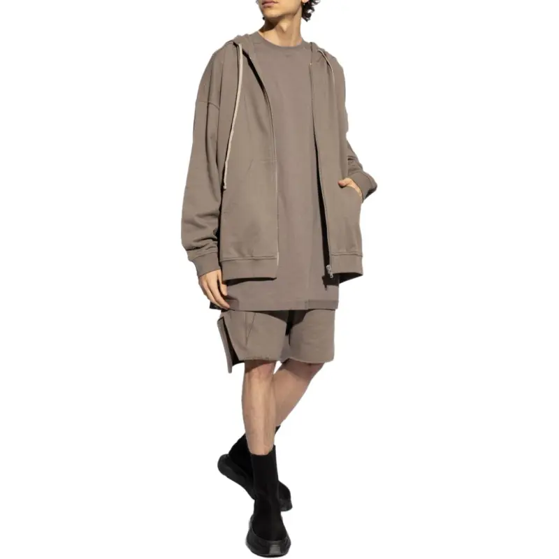 RICK OWENS X Champion Zip Up Drawstring Hoodie-3