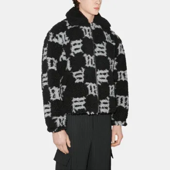 Misbhv Monogram Faux Shearling Jacket