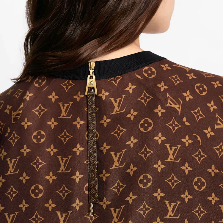 LOUIS VUITTON New Quarterly Products Of LV Long Sleeved Dresses Women's Brown-3
