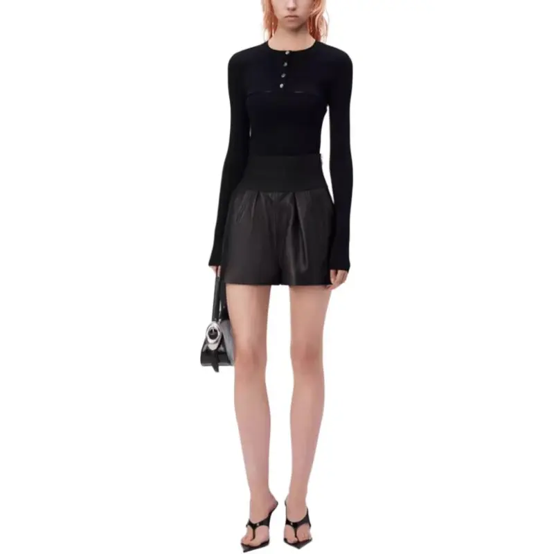 Alexander Wang Safari Leather Shorts-4