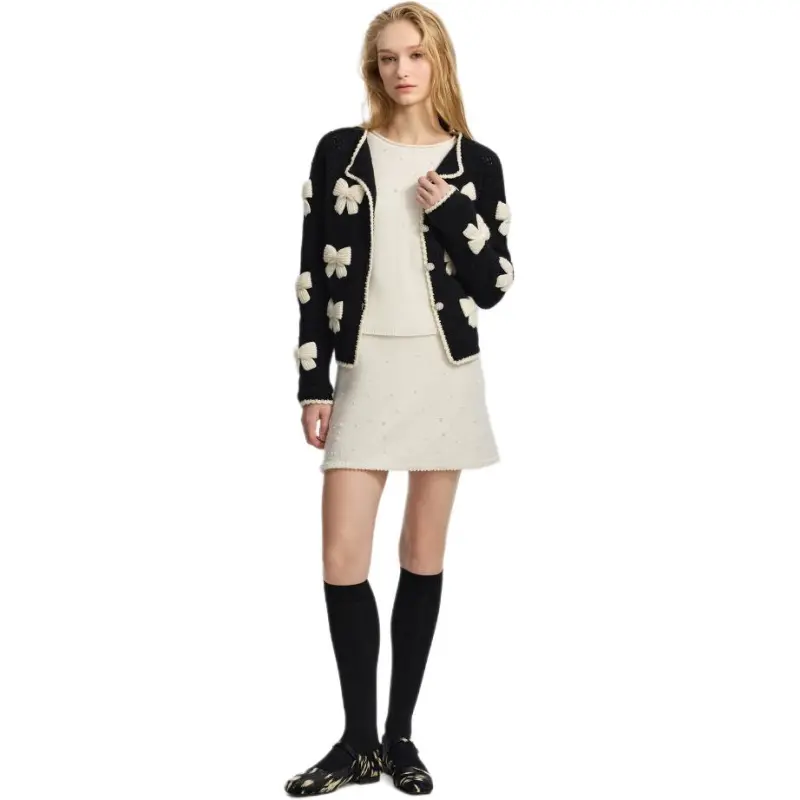 Bebe FW24 Knitwear Women's Black White-1