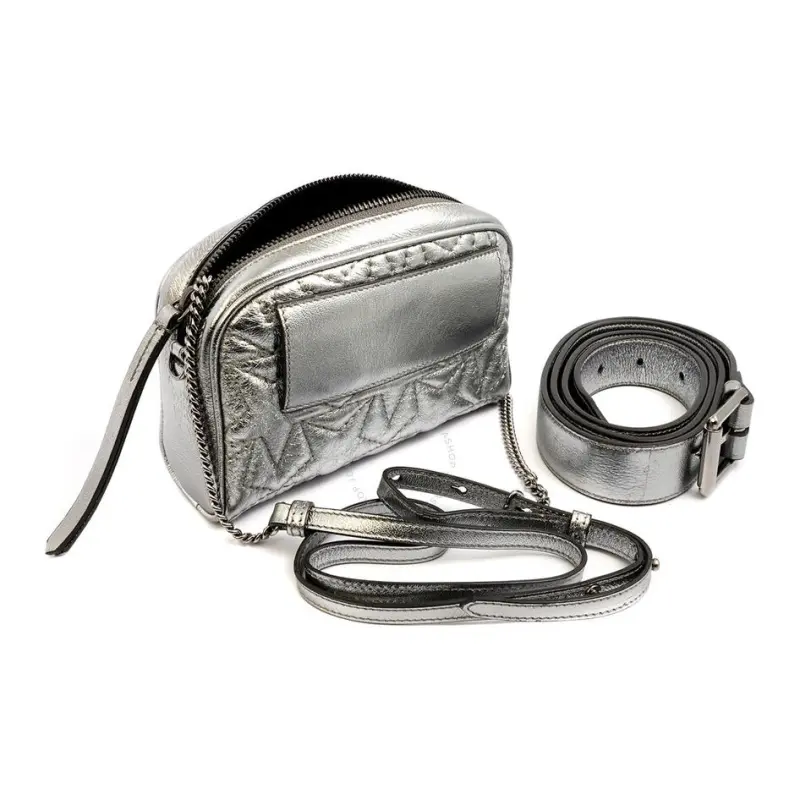 Jimmy Choo Nappa Leather Camera Bag Handheld Shoulder Bag Crossbody Bag Regular Women's Silver-3