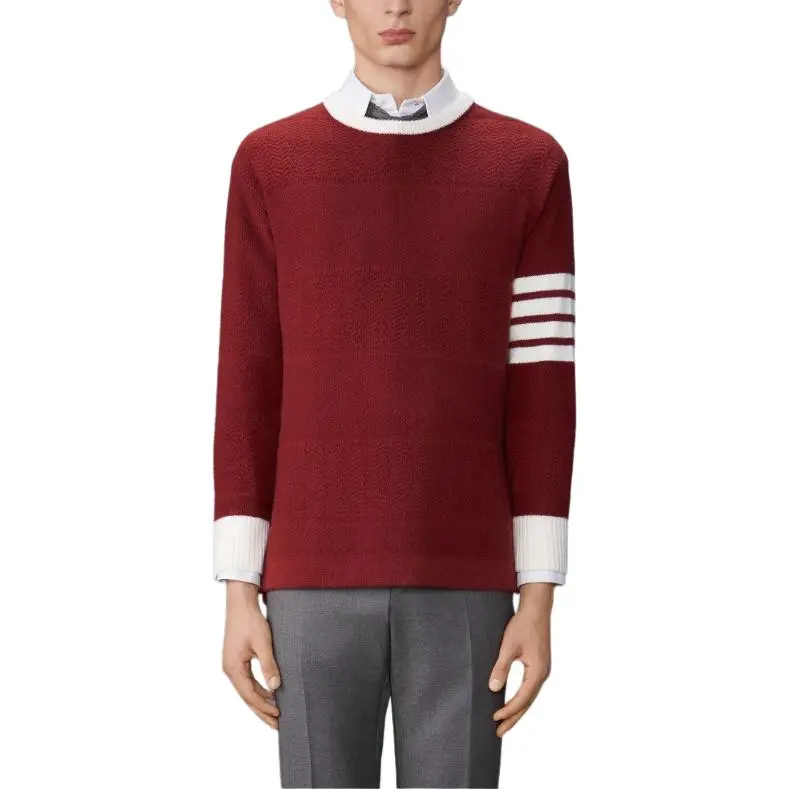 THOM BROWNE 4 Bar Striped Crewneck Jumper-4
