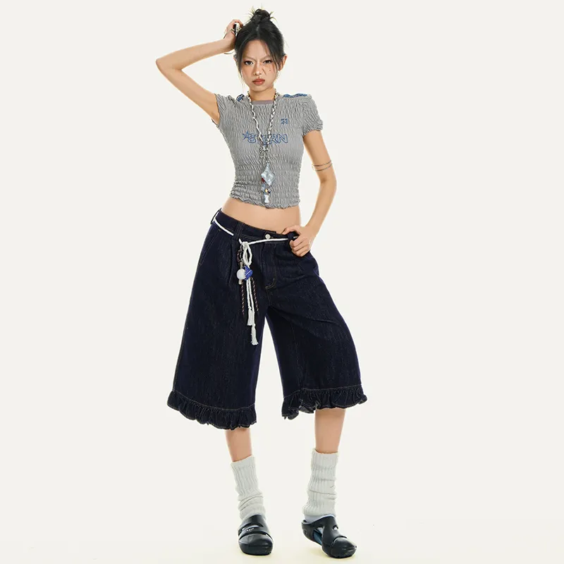 OROI Denim Shorts Women's Dark Blue-5