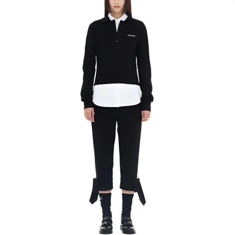 WE11DONE 2025 Spring Polo Shirt Women's Black-2