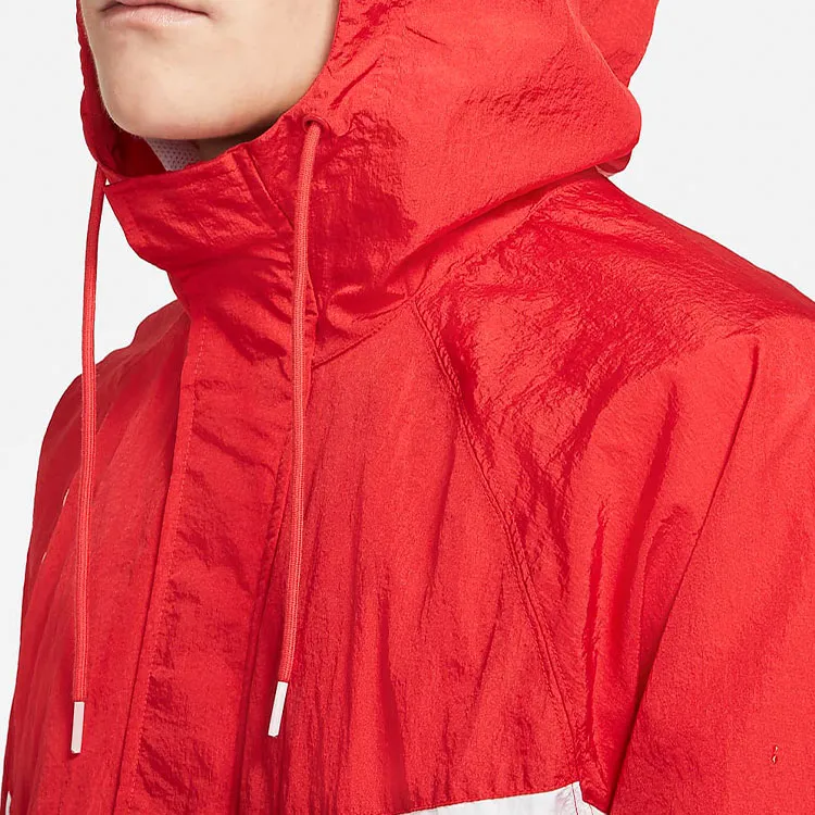 Nike Sportswear Swoosh Men's Logo Woven Hooded Jacket Red L