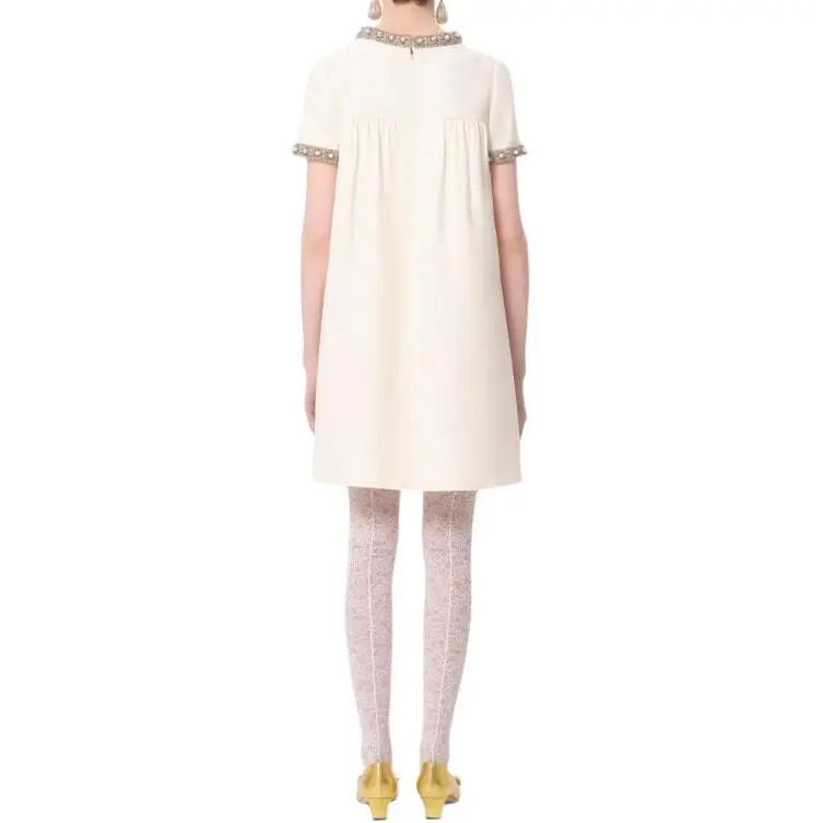 Valentino Crepe Couture Embroidered Mini Dress-3