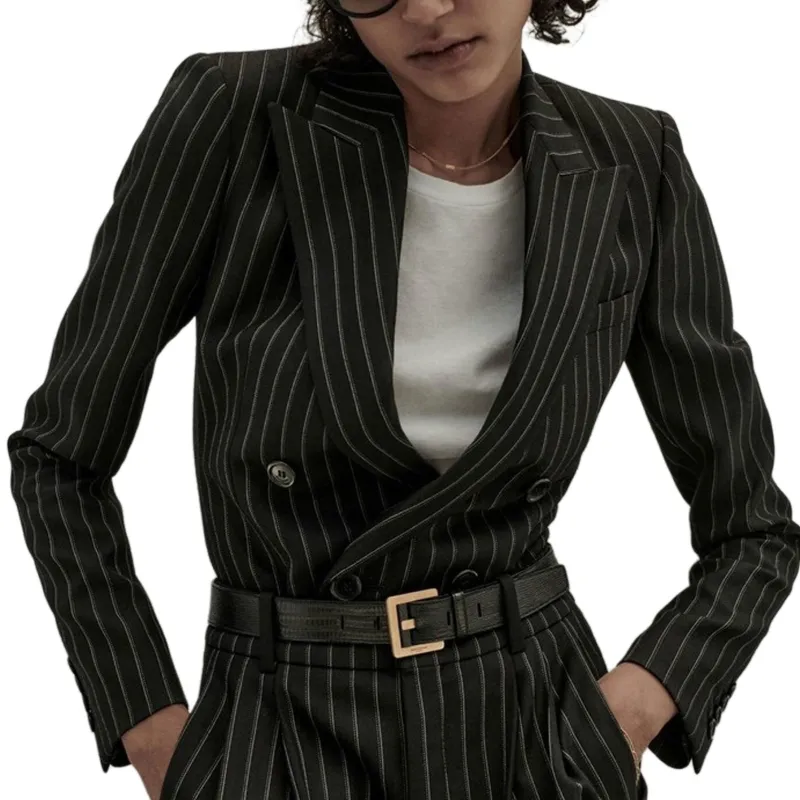 SAINT LAURENT SS22 Business Suit Coat Women's Black-3