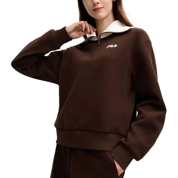 FILA MODERN HERITAGE Sweatshirt Women's Dark Rock Umber-3