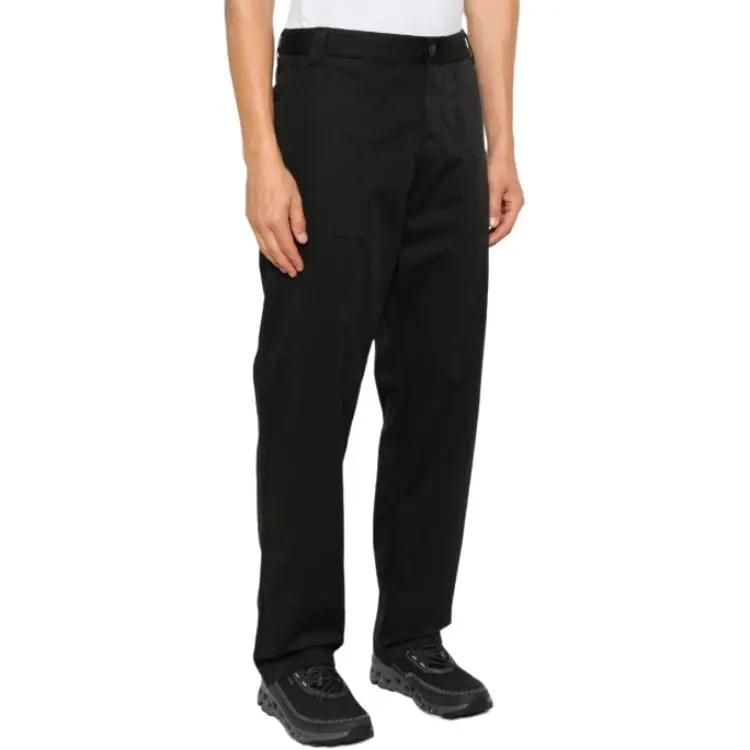 STONE ISLAND Logo Patch Straight Leg Trousers-4