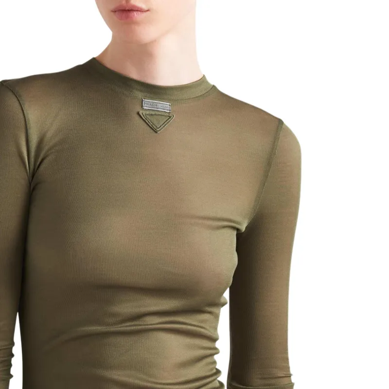 PRADA Logo Triangle Long Sleeved Top-4
