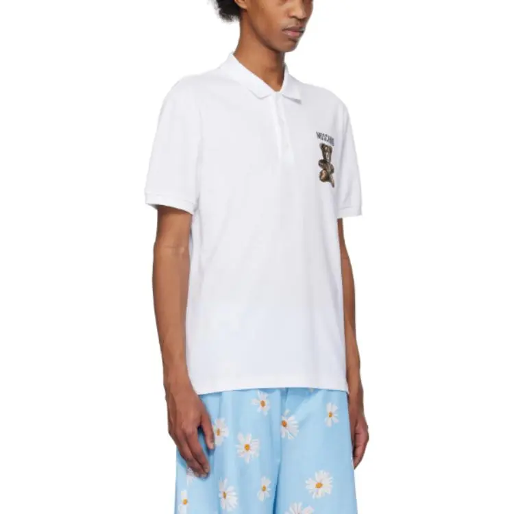 MOSCHINO Teddy Bear Printed Short Sleeved Polo Short-2
