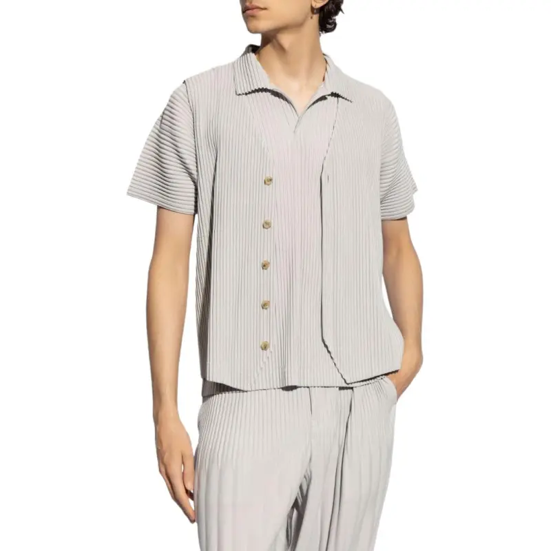Homme Plissé Issey Miyake Pleated V neck Vest-3