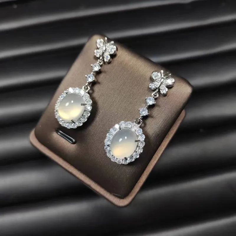 JUNWEN Chalcedony Stud Earrings Women's-4