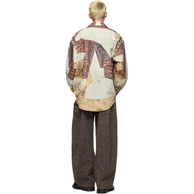 M MAICCO Shirt Men's Distressed Leather-4