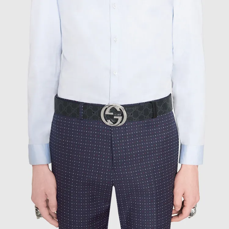 GUCCI Leather Belts Men Black-1