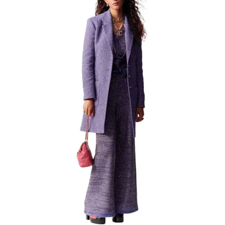 CHANEL Casual Pants Women's Purple-1