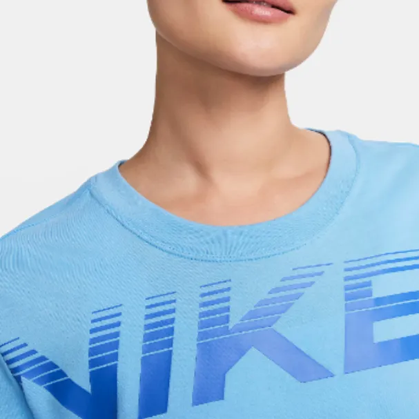 Nike Drop Shoulder Sleeve T Shirt Women's University Blue-4