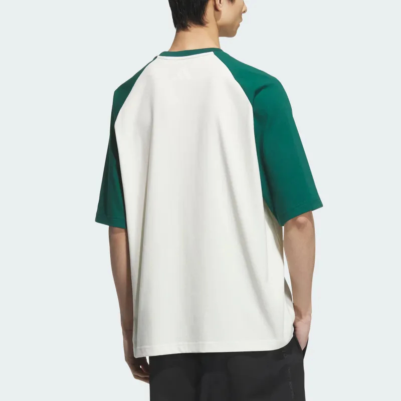 Adidas T Shirt Men's Jade White/Forest Green-2