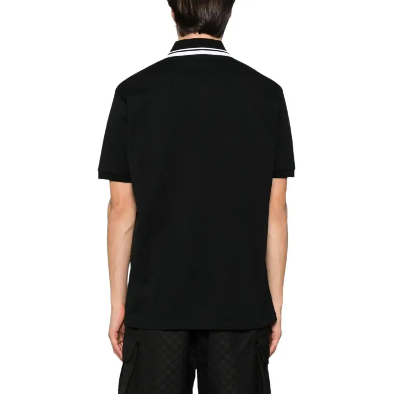 GUCCI Logo Embroidered Short Sleeve Polo Shirt-2