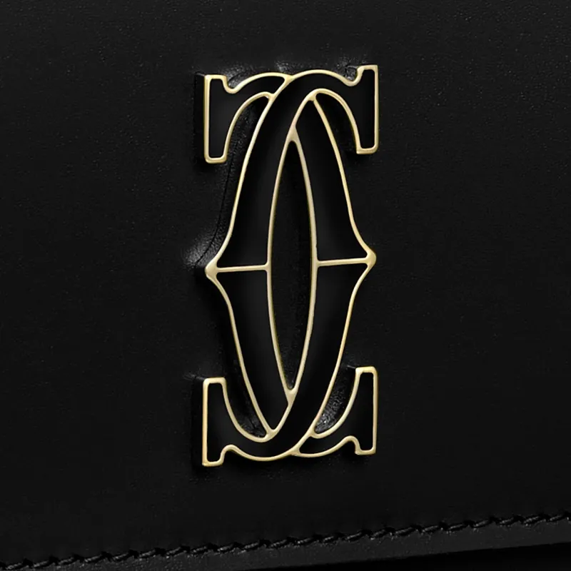 CARTIER Calfskin Wallet Women's Black-3