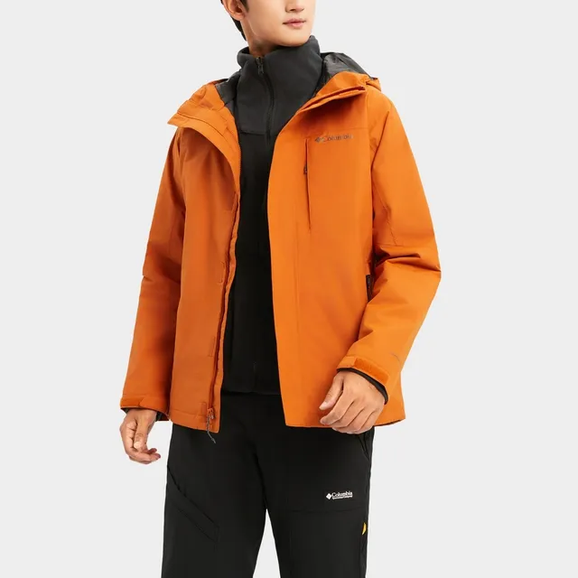 Columbia Waterproof And Windproof Windbreaker Jacket Men's Orange-4