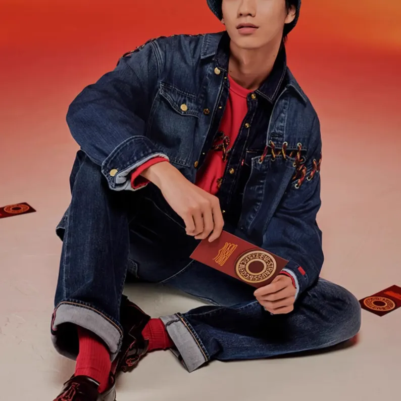 Levis CNY Denim Jackets Men Dark Blue-2