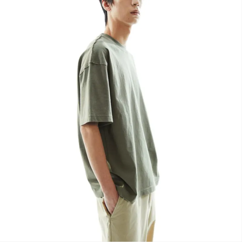 H&M T Shirts Men Khaki Green-1