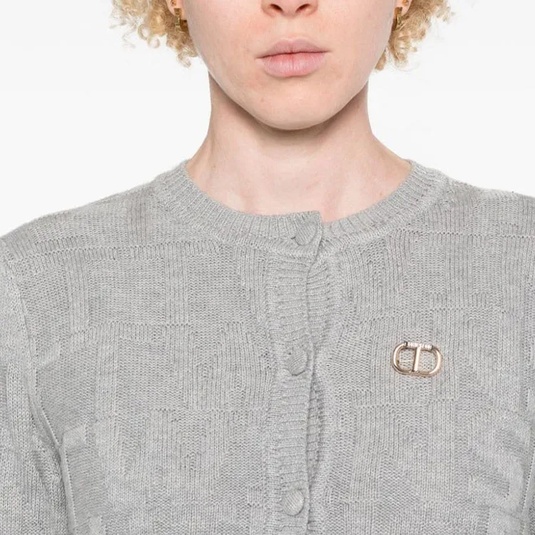 Twinset Logo brooch Cardigan-4