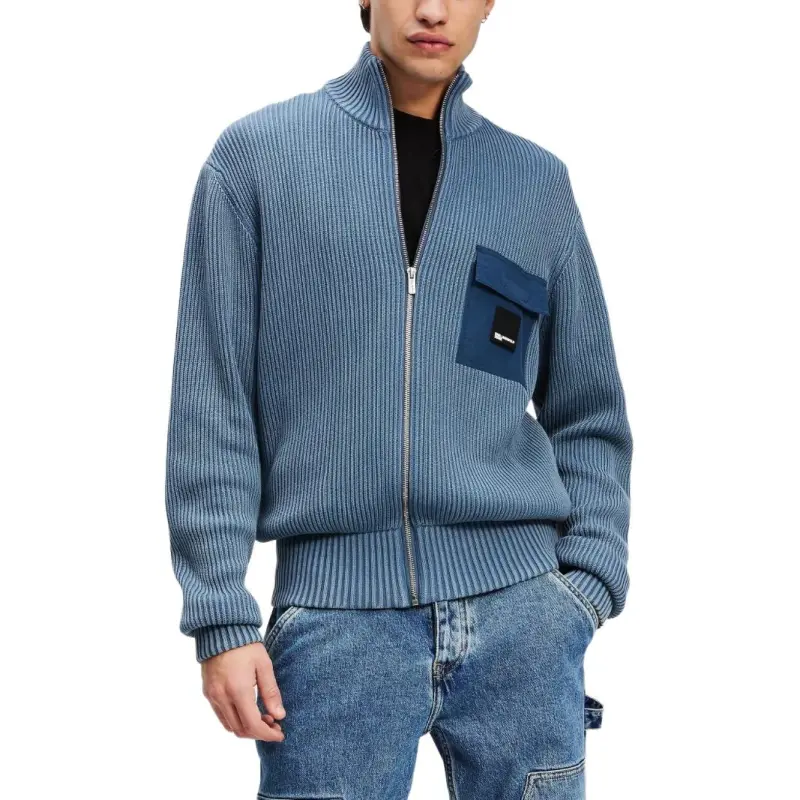 KARL LAGERFELD / Karl Lagerfeld Jeans Zip up Washed Cardigan-3