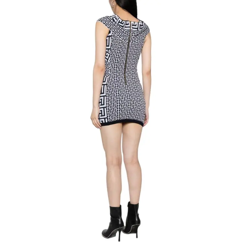BALMAIN Off shoulder Monogram Minidress-2