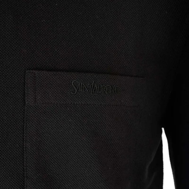 SAINT LAURENT Logo embroidered Polo Shirt-6
