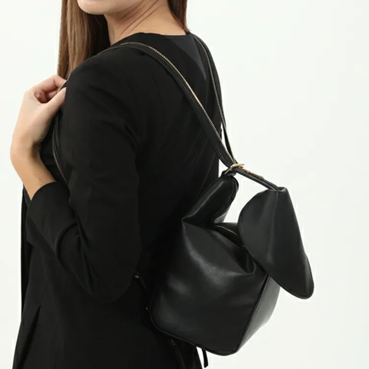 Folli Follie Synthetic Leather Shoulder Bag Regular Unisex Black-3