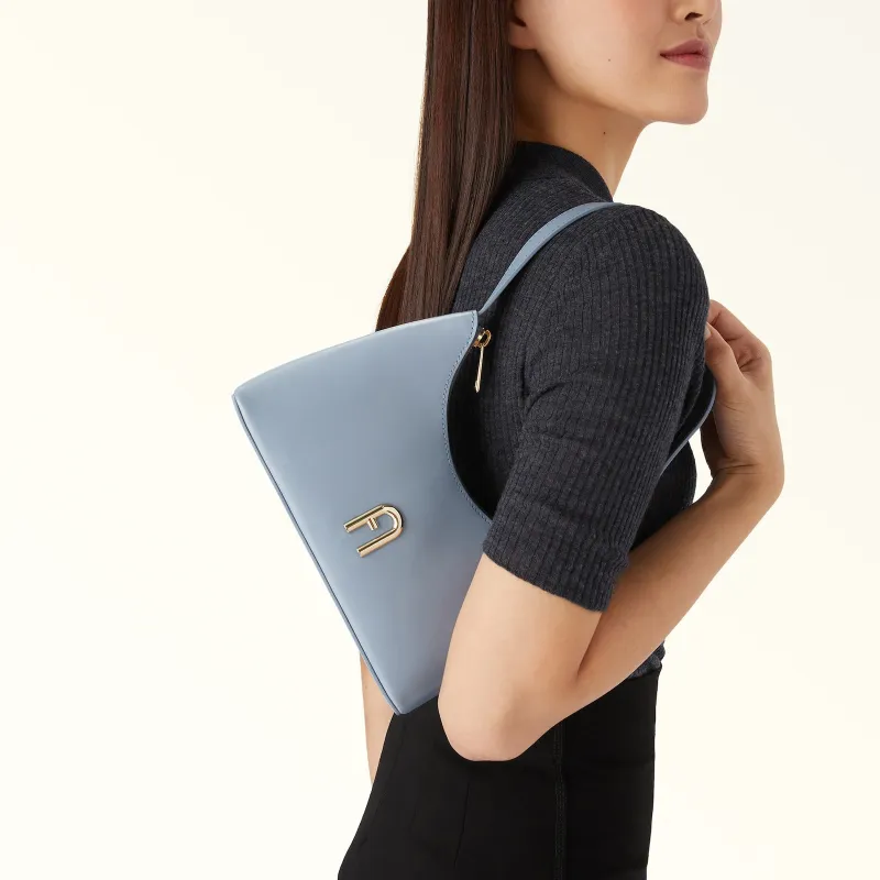 Furla Diamante Soft Calfskin Shoulder Bag, Handbag, Shoulder Bag Women's Sky Blue-3