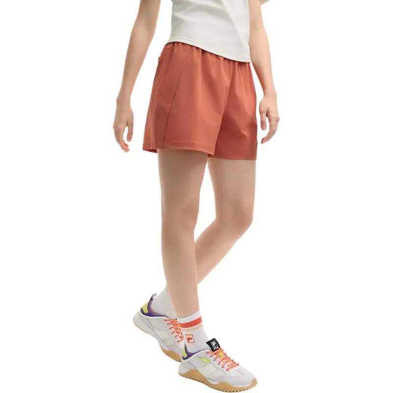 FILA x XIAOHULI,LIANMINGKUAN SS25 Casual Shorts Women's Fine Russet Red-3