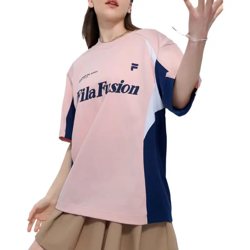FILA FUSION LIFEFOB T Shirt Unisex Orange Gray Pink-3