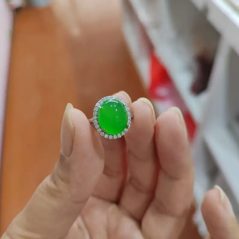 Gifts Chalcedony Jade Rings Unisex-9