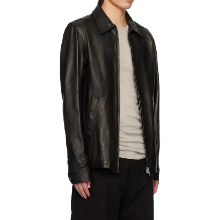RICK OWENS Zip up Leather Jacket-3