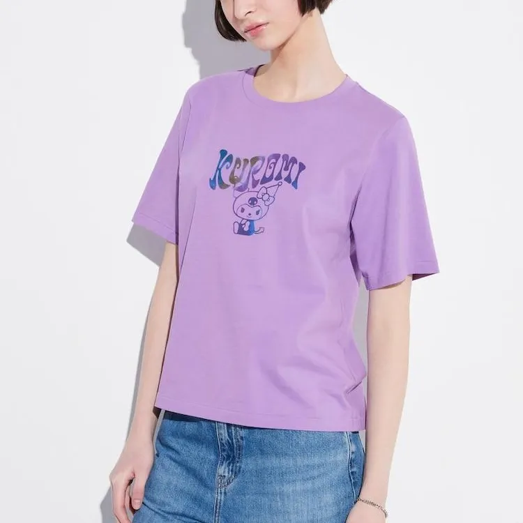 Sanrio X UNIQLO Sanrio/Three Little Piglets Co-branded T-Shirts Women's Blue Purple-2
