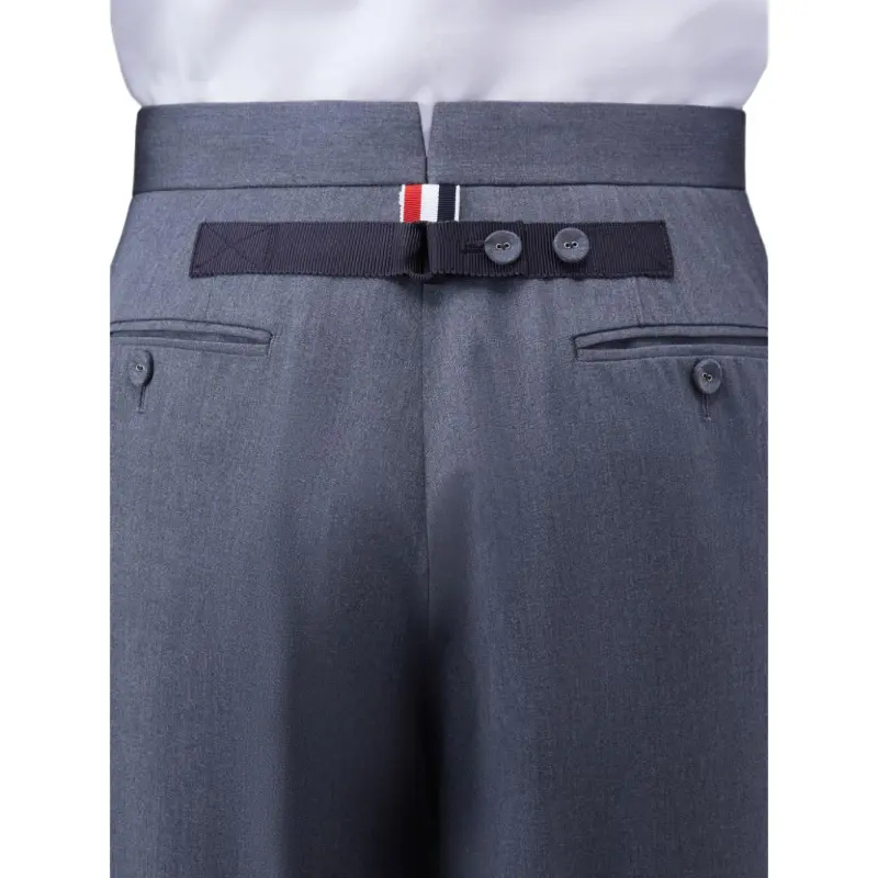 THOM BROWNE Straight Leg Turn Up Hem Trousers-3