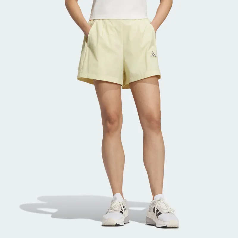 Adidas MODERN TECH WOVEN Casual Shorts Women's Powder Yellow/Black-1